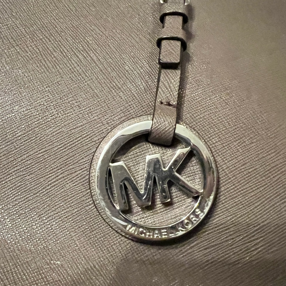 Michael Kors taupe satchel handbag